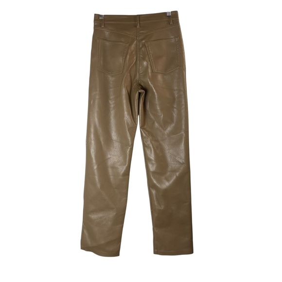 ARITZIA Wilfred The Melina Pant High-Waisted Vegan Leather Taupe Size 0 - Picture 2 of 7